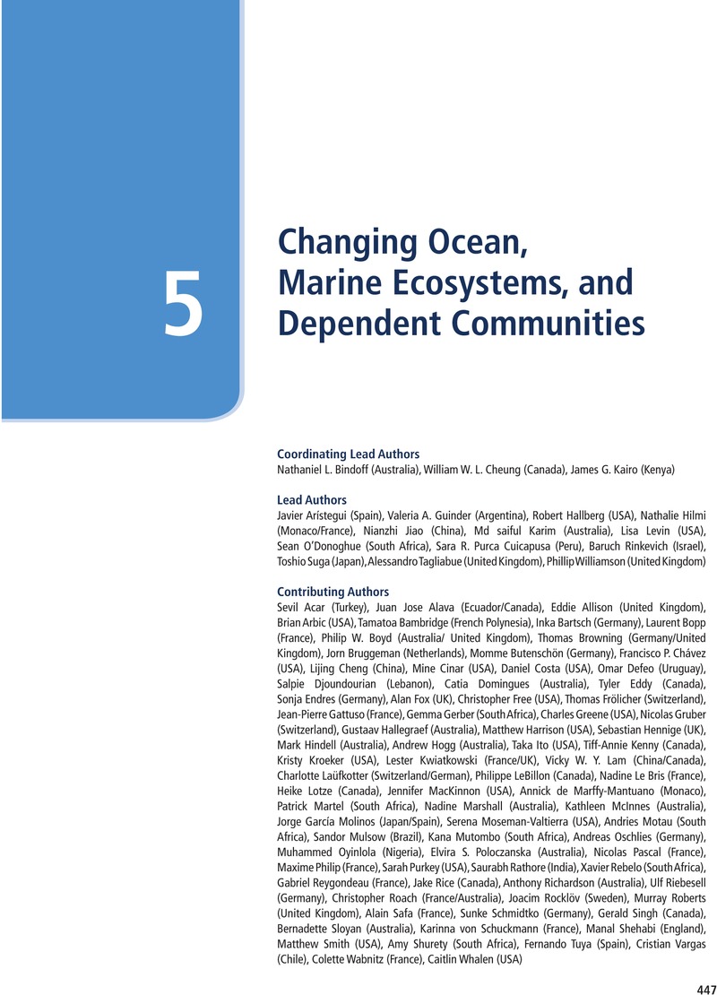 Changing Ocean, Marine Ecosystems, And Dependent Communities (Chapter 5 ...