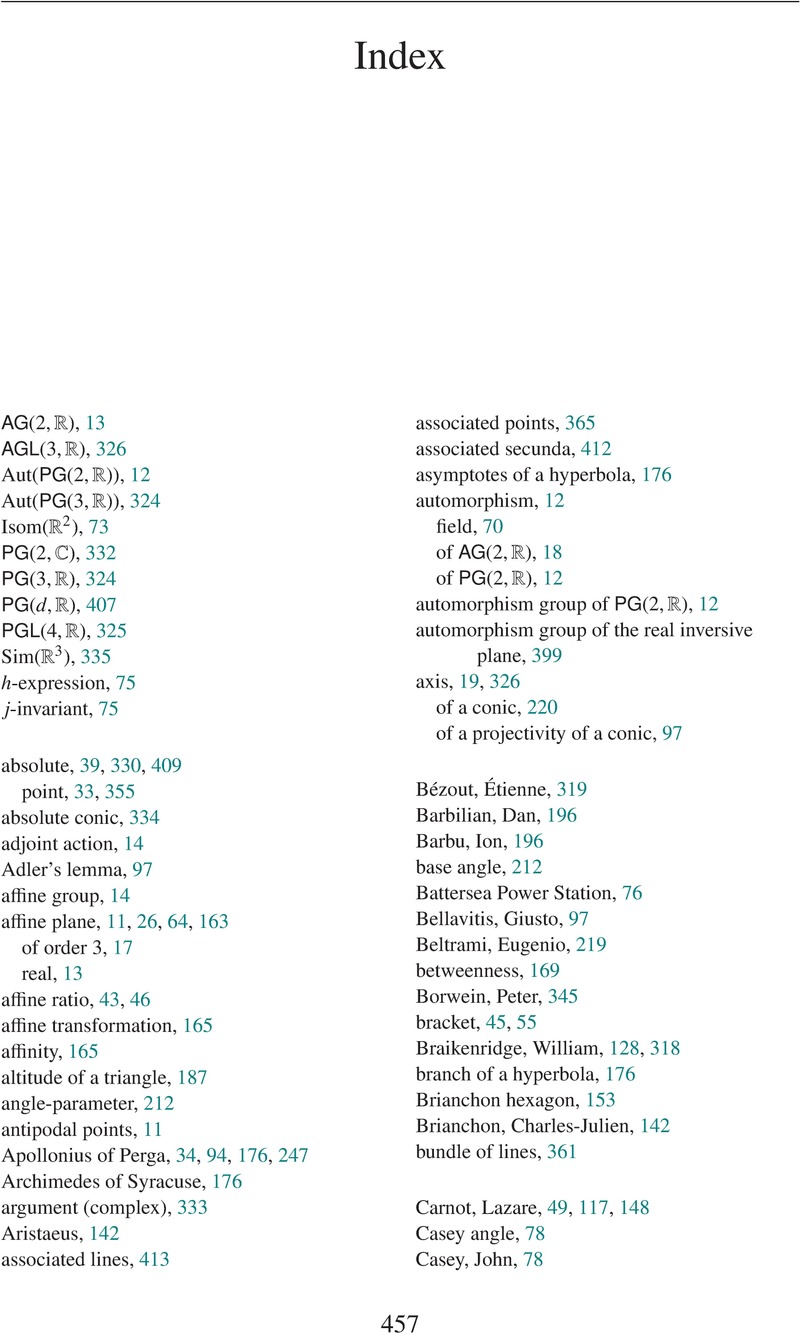 Index Analytic Projective Geometry