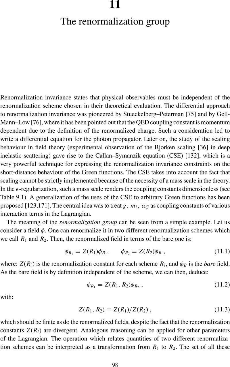 The Renormalization Group (Chapter 11) - QCD As A Theory Of Hadrons