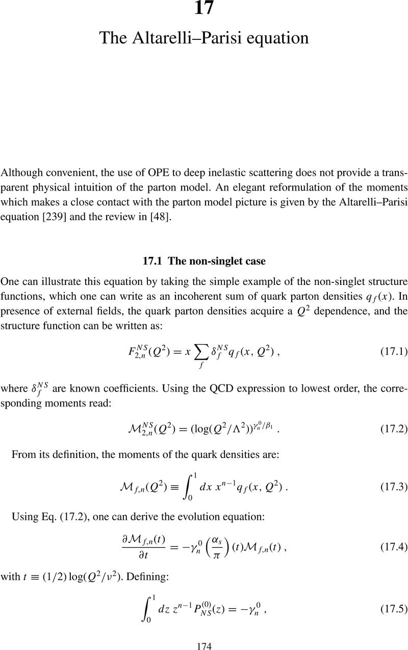 The Altarelli–Parisi Equation (Chapter 17) - QCD As A Theory Of Hadrons