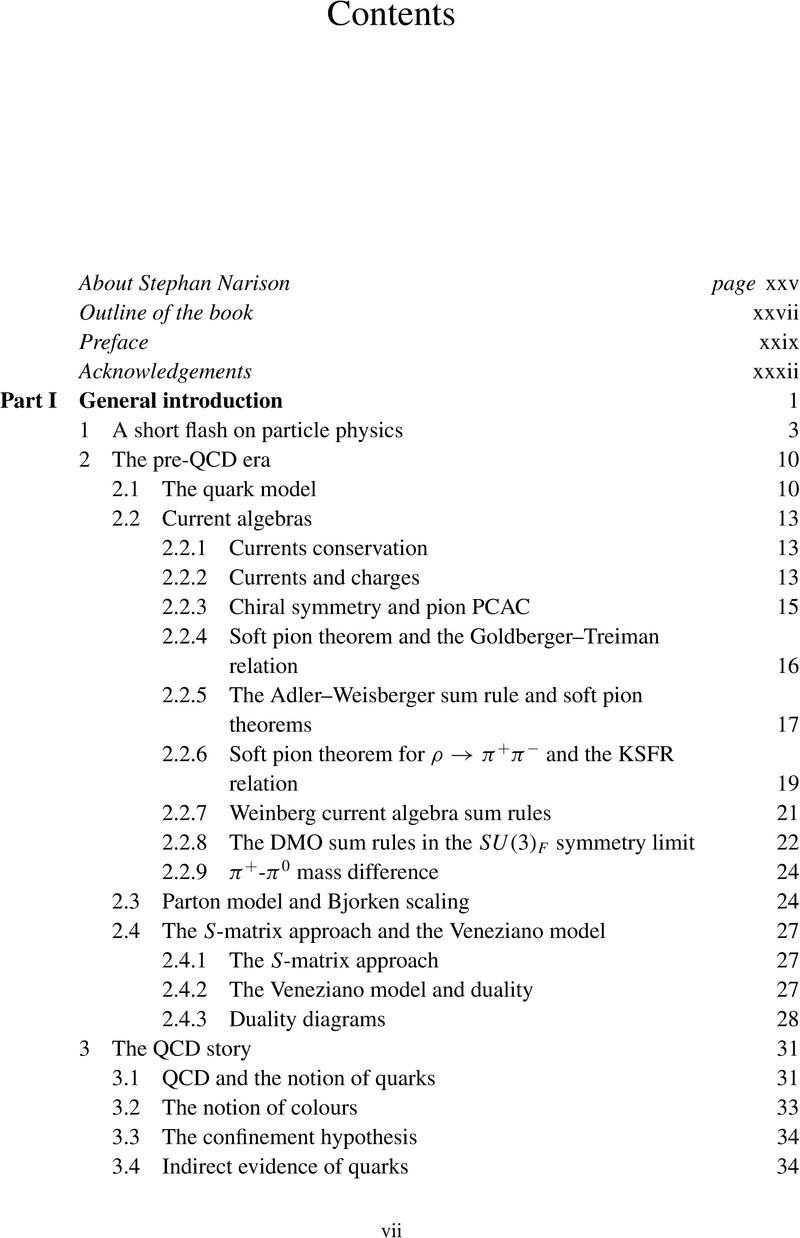 Contents - QCD As A Theory Of Hadrons