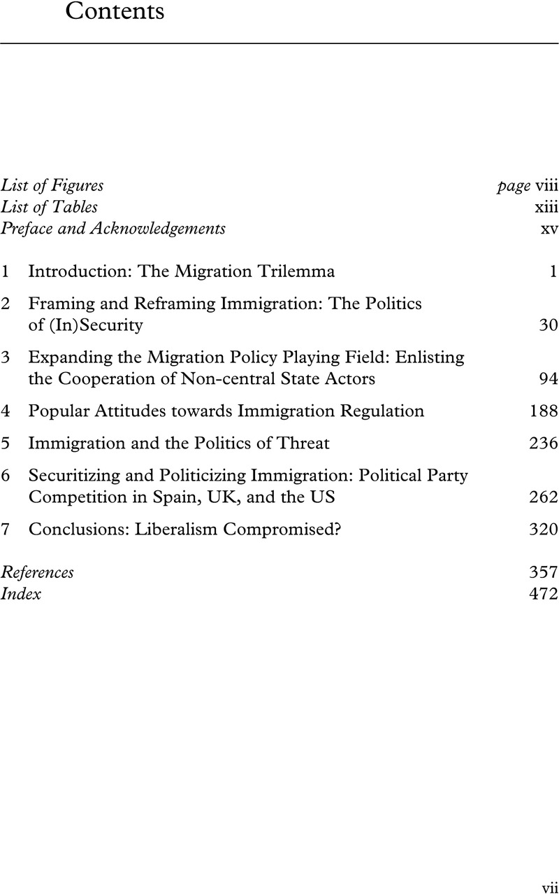 Contents - Immigration, Security, and the Liberal State