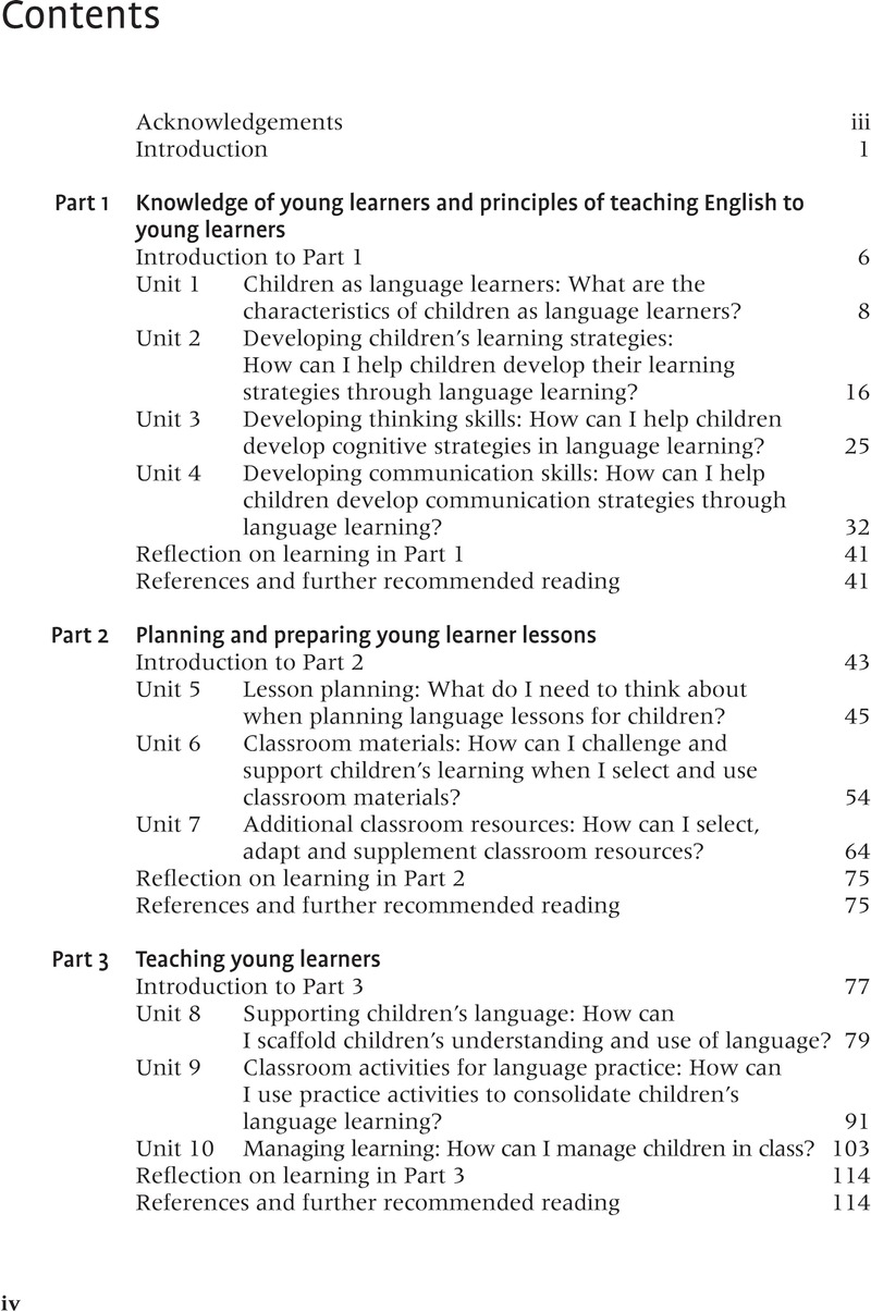 Contents - The TKT Course Young Learners Module