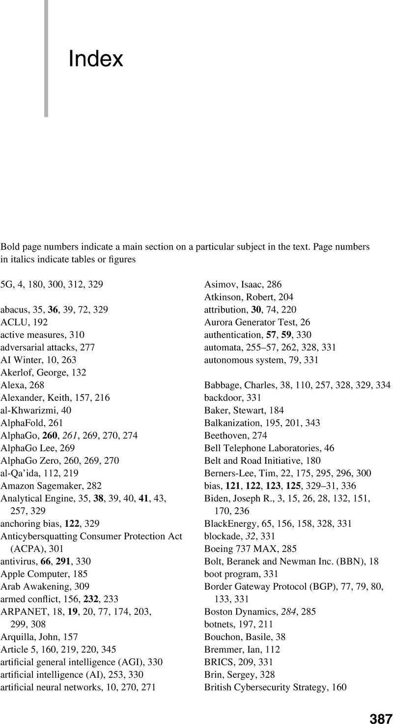 Index - Security in the Cyber Age