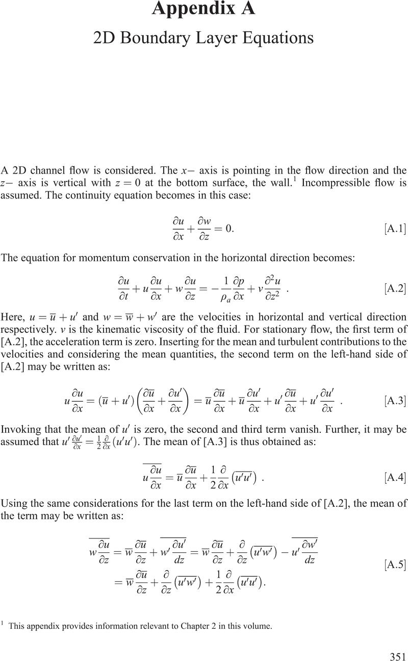 2D Boundary Layer Equations (Appendix A) - Offshore Wind Energy