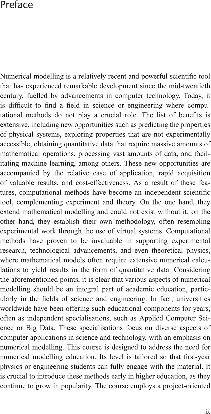 Preface A First Guide To Computational Modelling In Physics