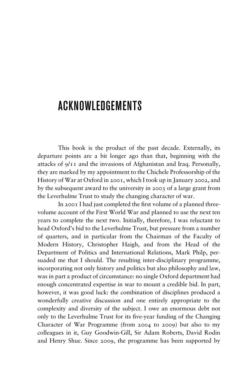 Acknowledgements - The Direction of War