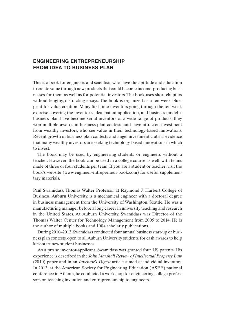 engineering entrepreneurship from idea to business plan pdf