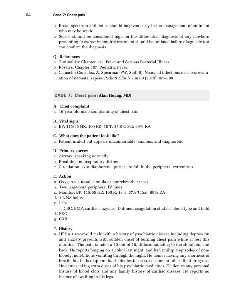 Chest pain (Case 7:) - Emergency Medicine Oral Board Review Illustrated