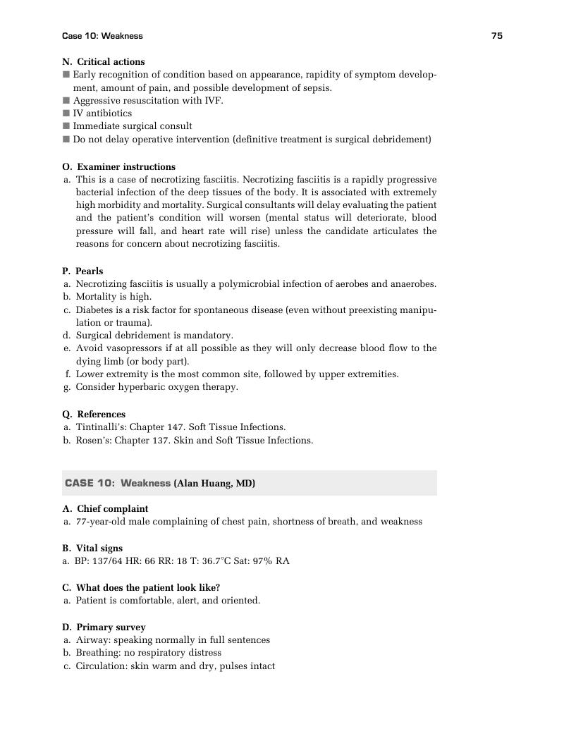 Weakness (Case 10:) - Emergency Medicine Oral Board Review Illustrated