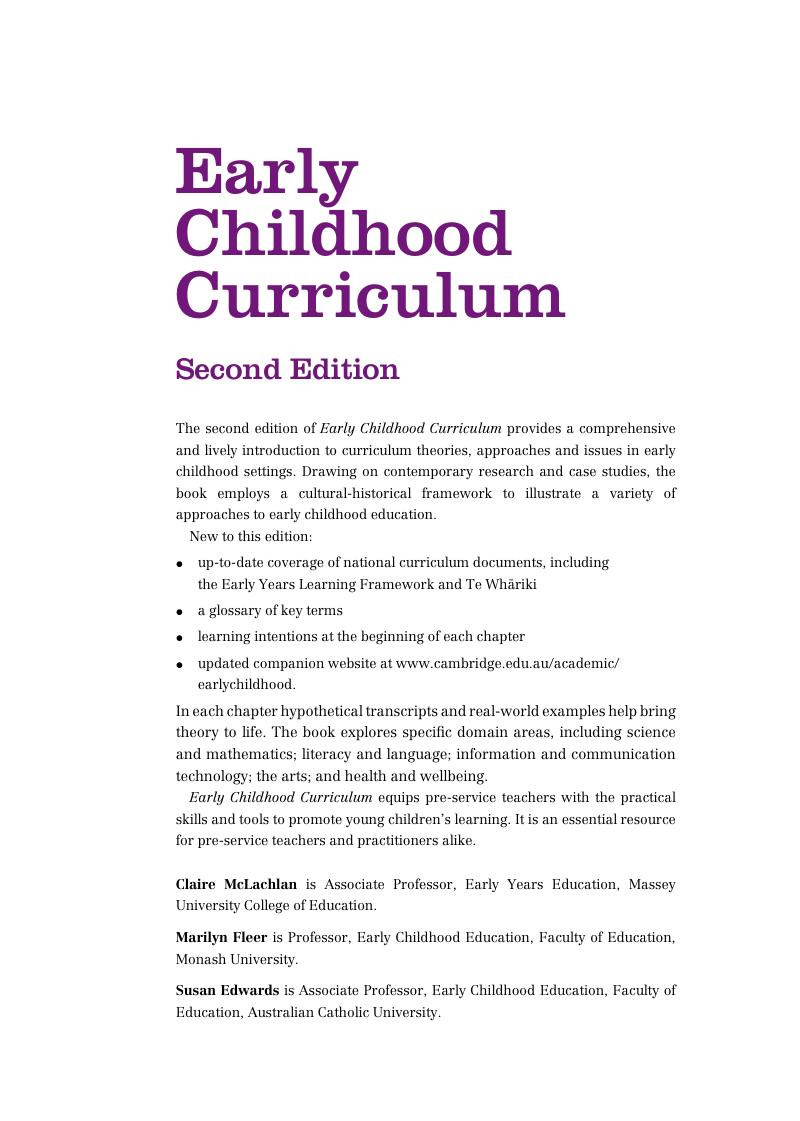 Frontmatter - Early Childhood Curriculum