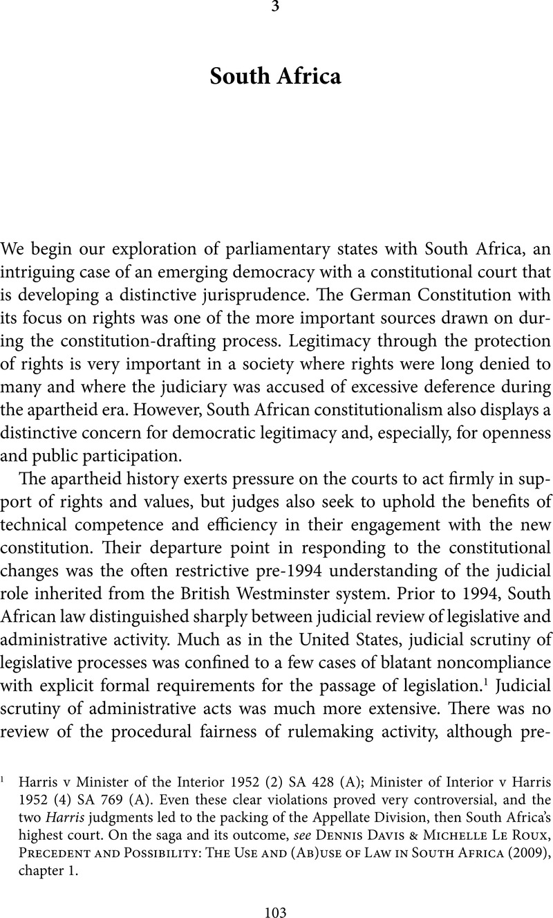 South Africa (Chapter 3) - Due Process of Lawmaking