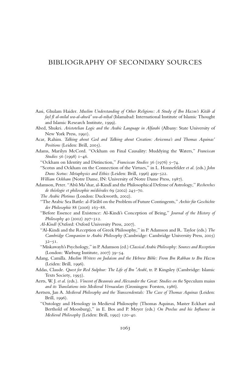 Bibliography of secondary sources The Cambridge History of