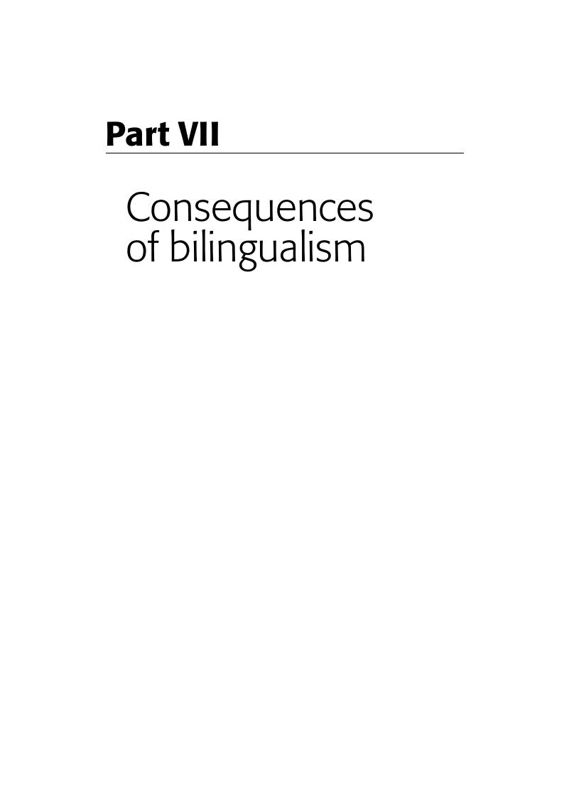 Consequences Of Bilingualism (Part VII) - The Cambridge Handbook Of ...