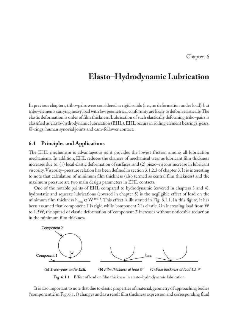 Elasto–Hydrodynamic Lubrication (Chapter 6) - Fundamentals Of ...