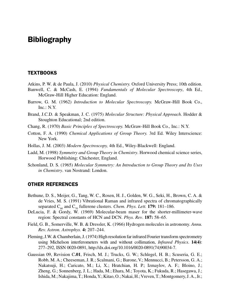 References Atomic and Molecular Spectroscopy