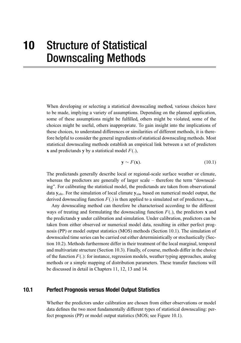 Structure Of Statistical Downscaling Methods (Chapter 10) - Statistical ...