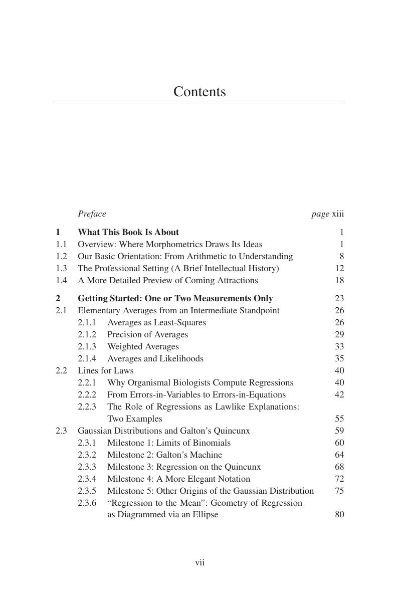 Contents - A Course in Morphometrics for Biologists