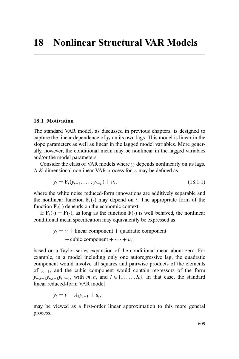 Nonlinear Structural VAR Models (Chapter 18) - Structural Vector ...