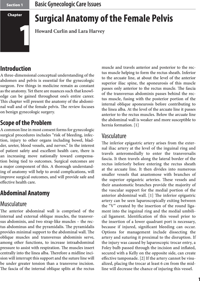 Surgical Anatomy Of The Female Pelvis Chapter 1 Gynecologic Care