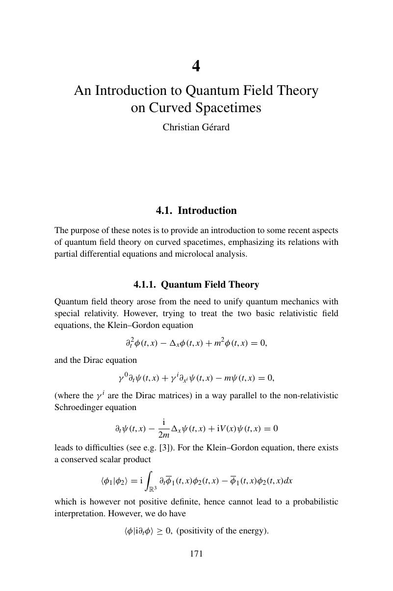 quantum field theory literature review
