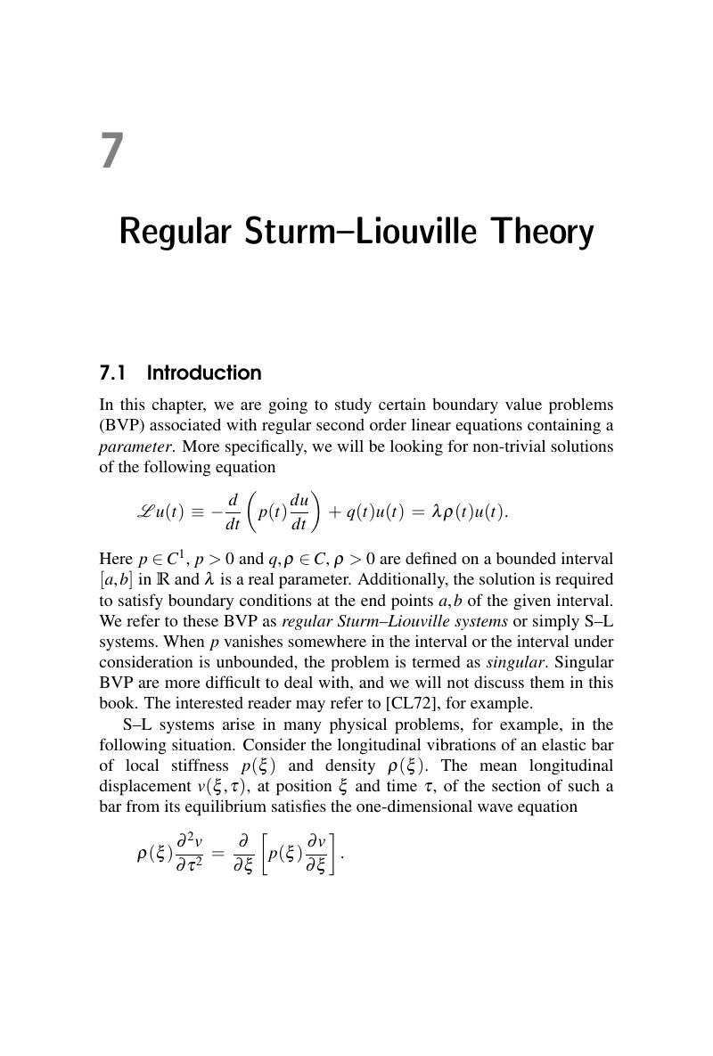 Regular Sturm–Liouville Theory (Chapter 7) - Ordinary Differential ...