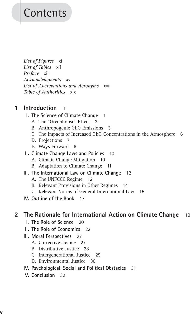 Contents - The International Law on Climate Change