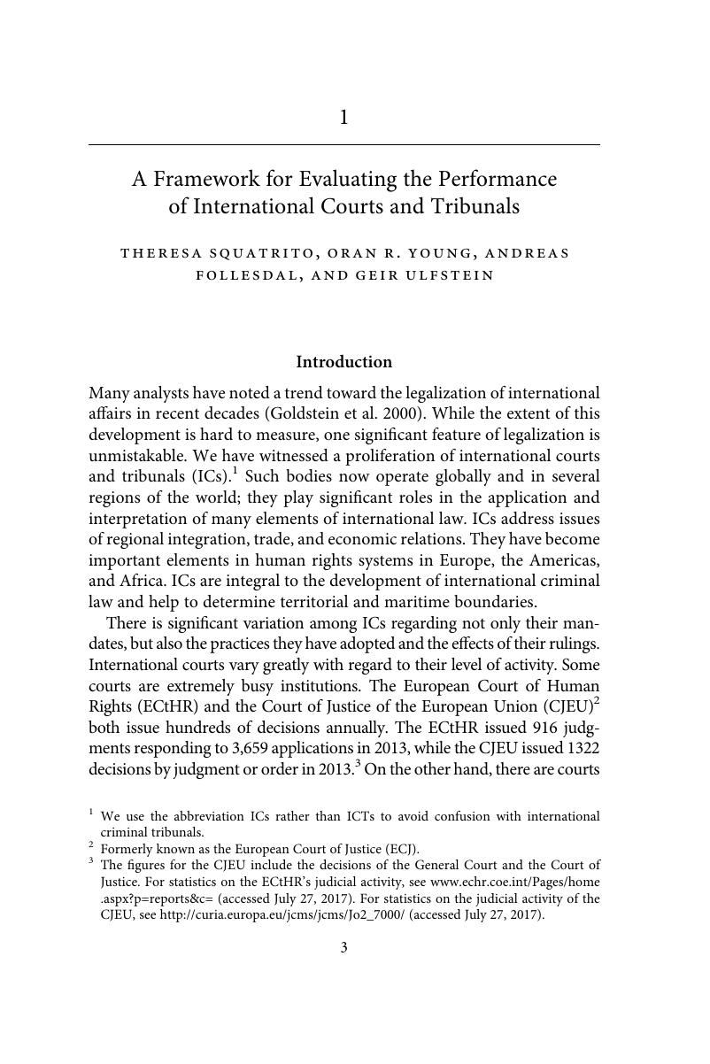 A Framework For Evaluating The Performance Of International Courts And ...