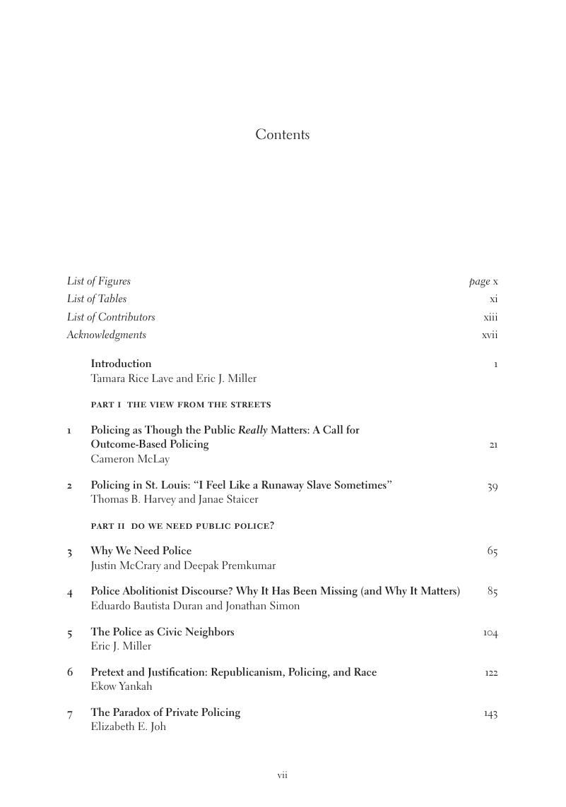 Contents - The Cambridge Handbook of Policing in the United States