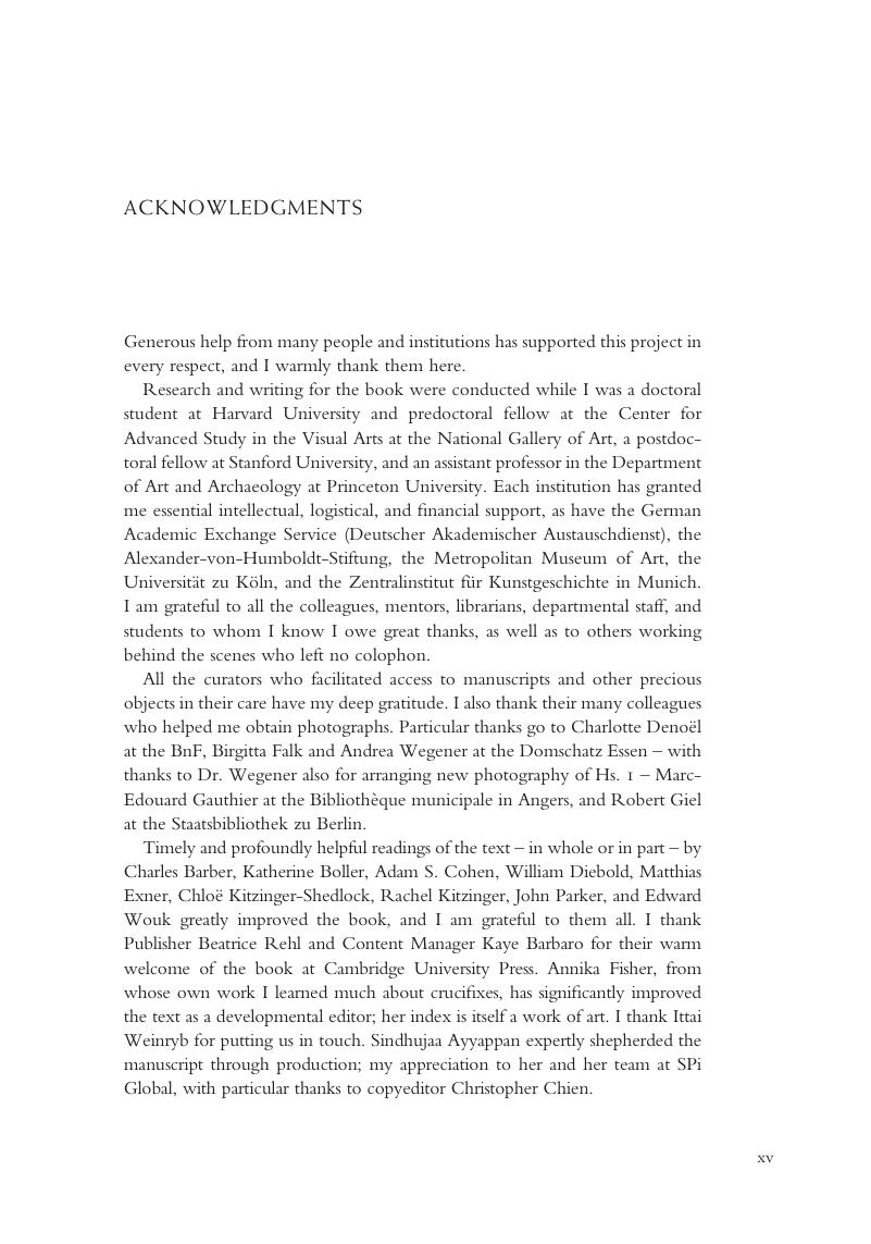 Acknowledgments - The Cross, the Gospels, and the Work of Art in the ...