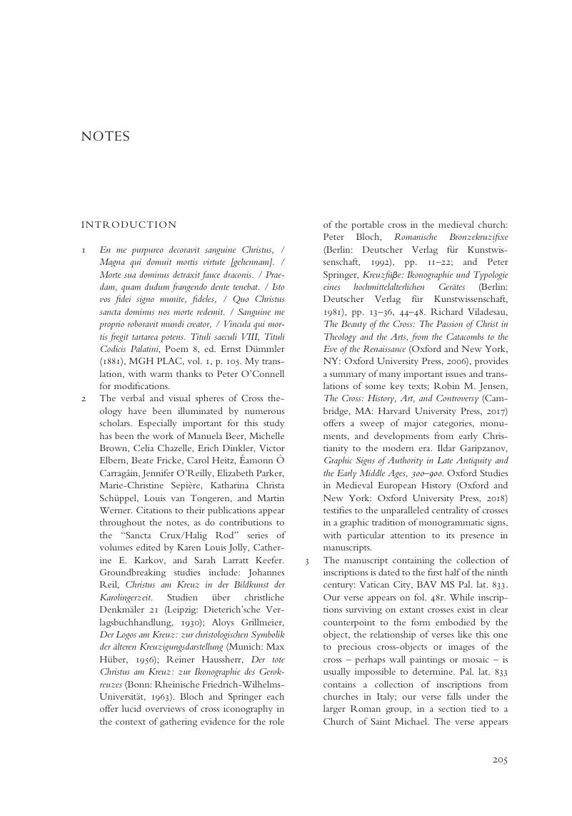 Notes - The Cross, the Gospels, and the Work of Art in the Carolingian Age