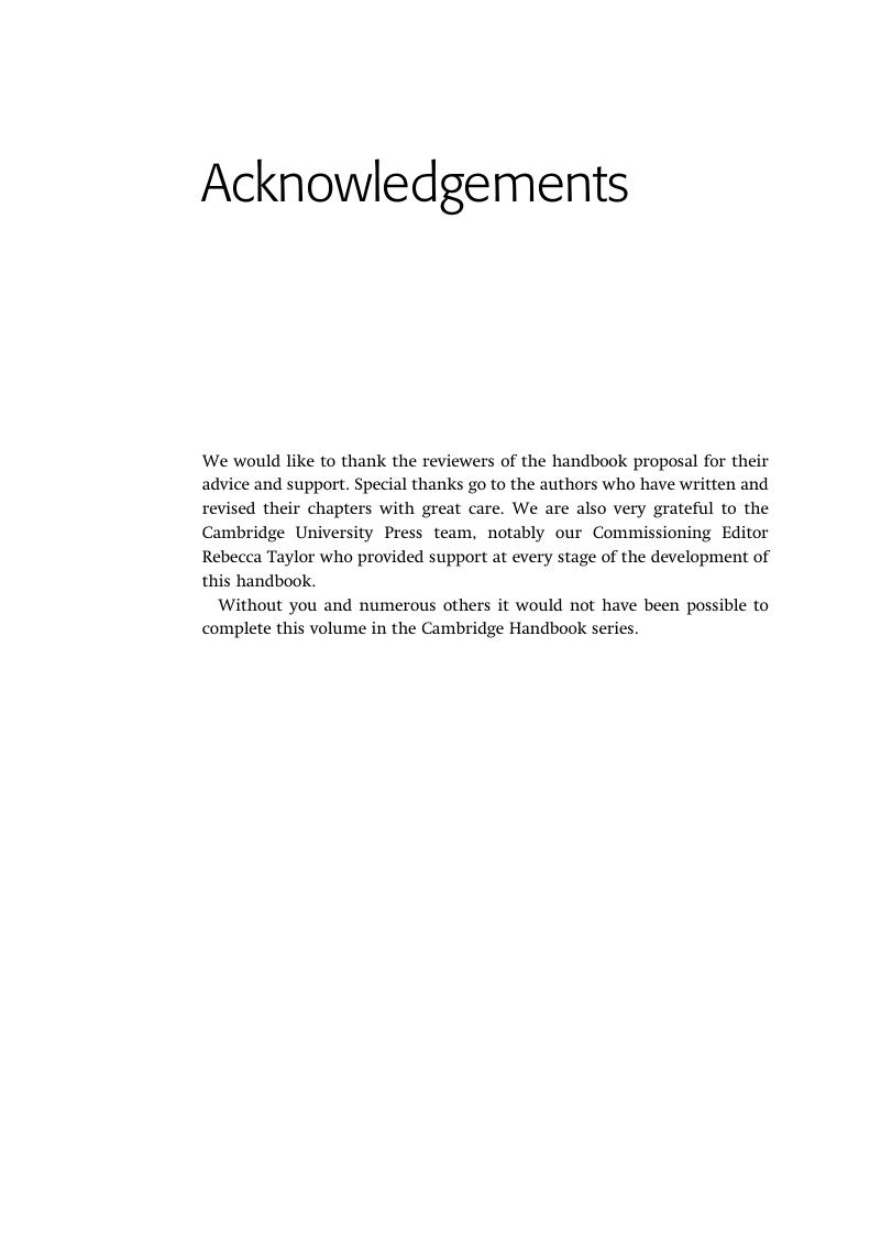 Acknowledgements - The Cambridge Handbook of Intercultural Communication