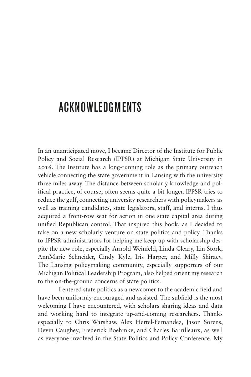 Acknowledgments - Red State Blues