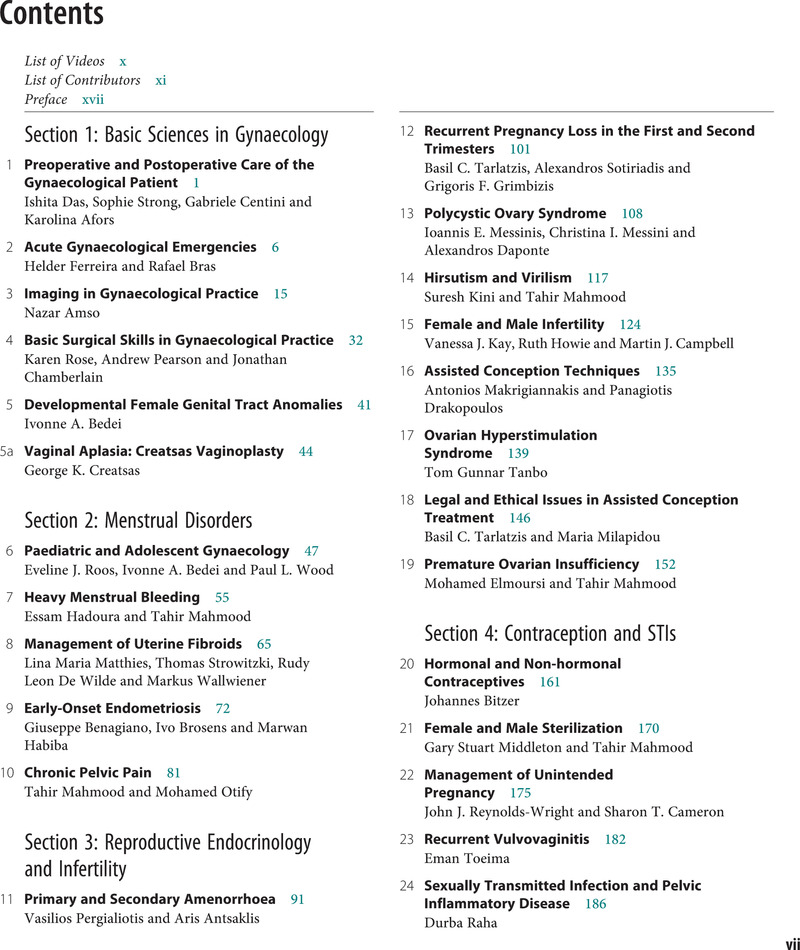 Contents - The EBCOG Postgraduate Textbook Of Obstetrics & Gynaecology