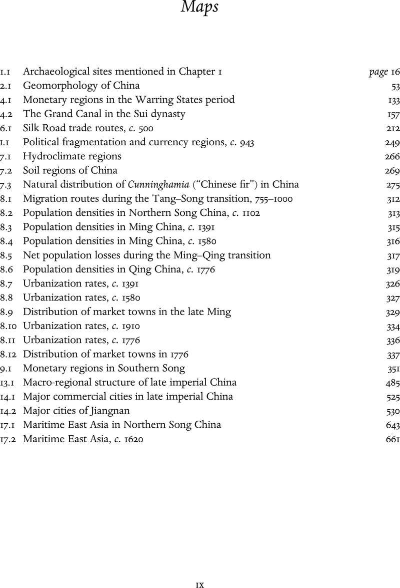 Maps - The Cambridge Economic History of China