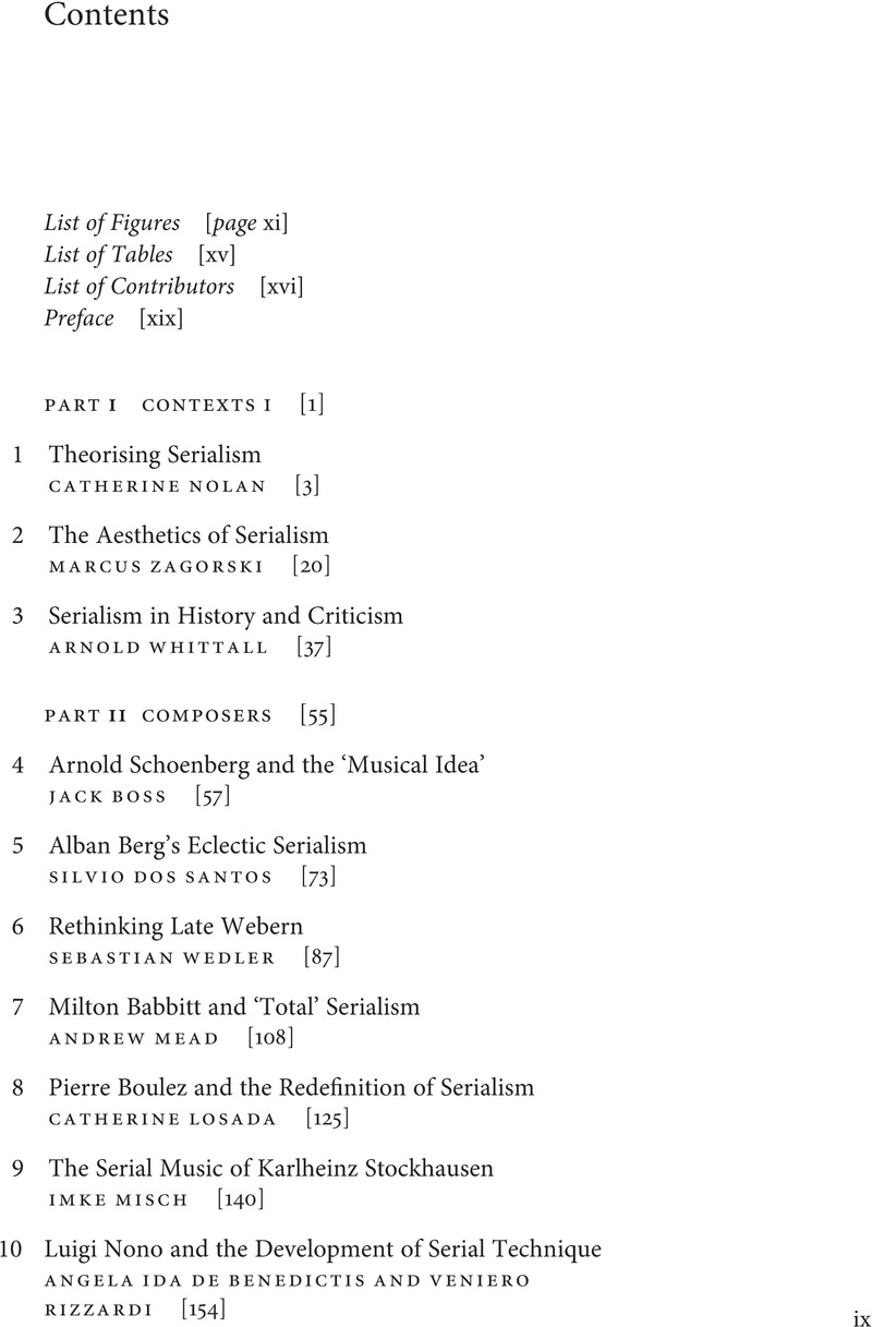 Contents - The Cambridge Companion To Serialism