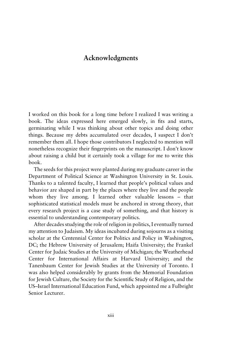 Acknowledgments - The Foundations of American Jewish Liberalism