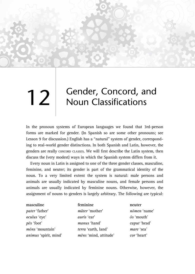 Gender Concord And Noun Classifications Chapter 12 An Introduction To Grammar For Language 7810