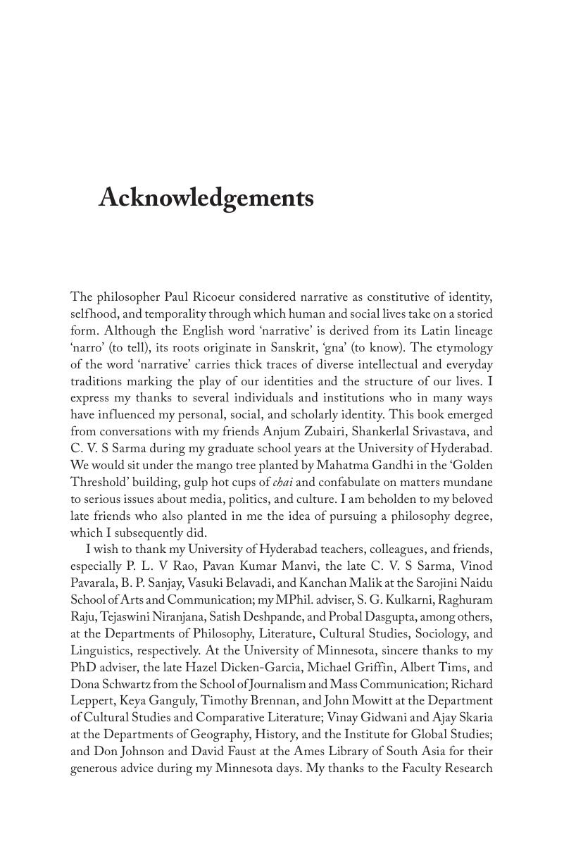 Acknowledgements - India's State-run Media