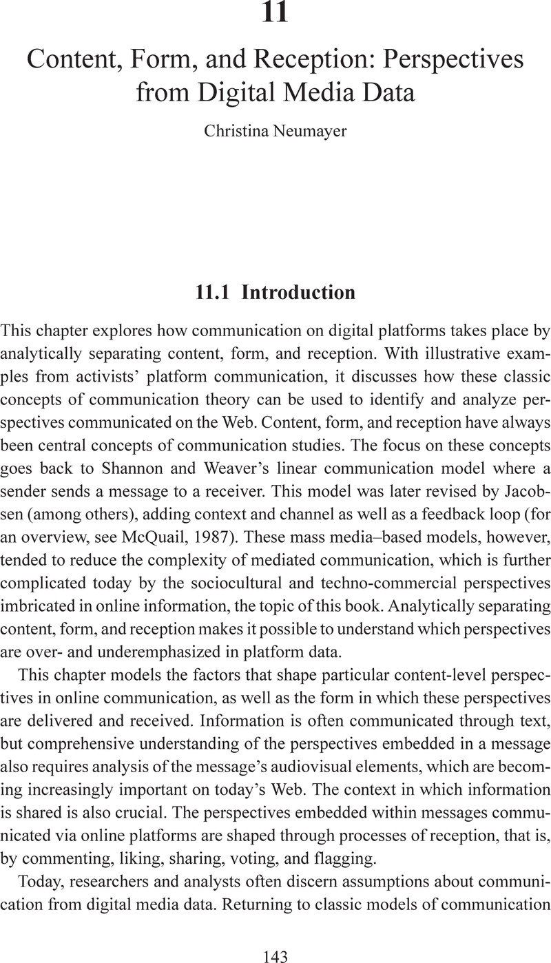 Content, Form, and Reception: Perspectives from Digital Media Data ...