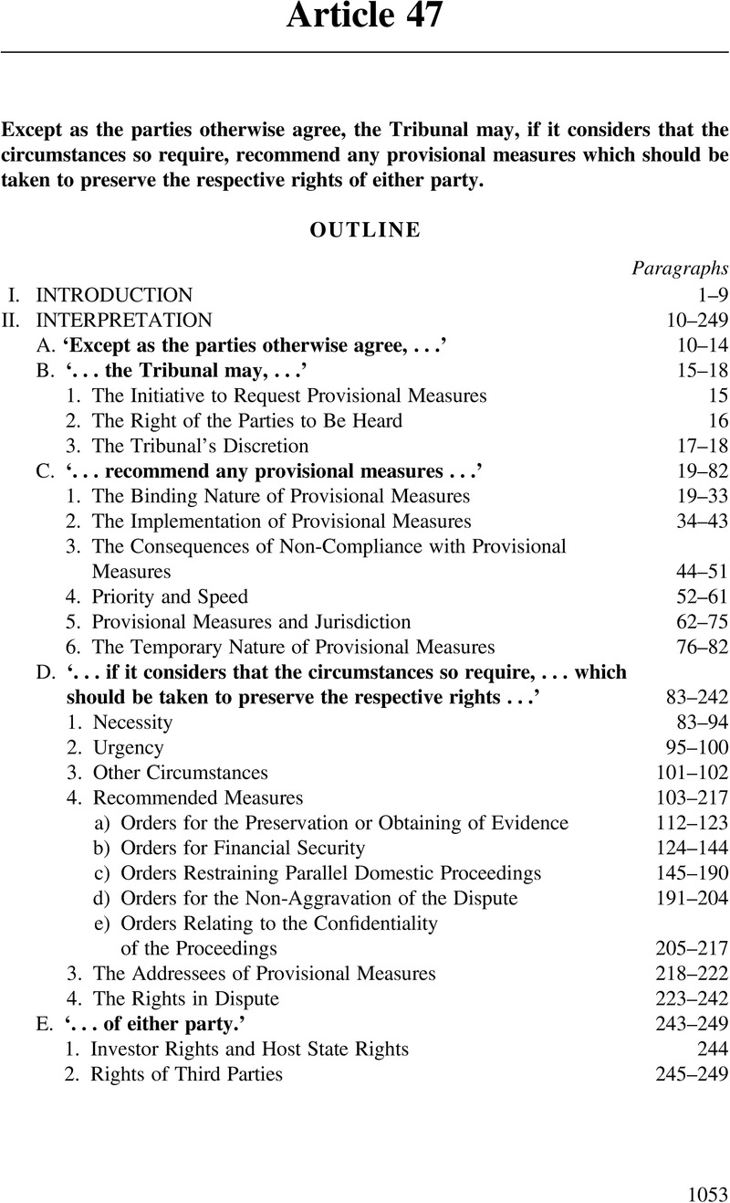 Article 47 - Schreuer's Commentary on the ICSID Convention