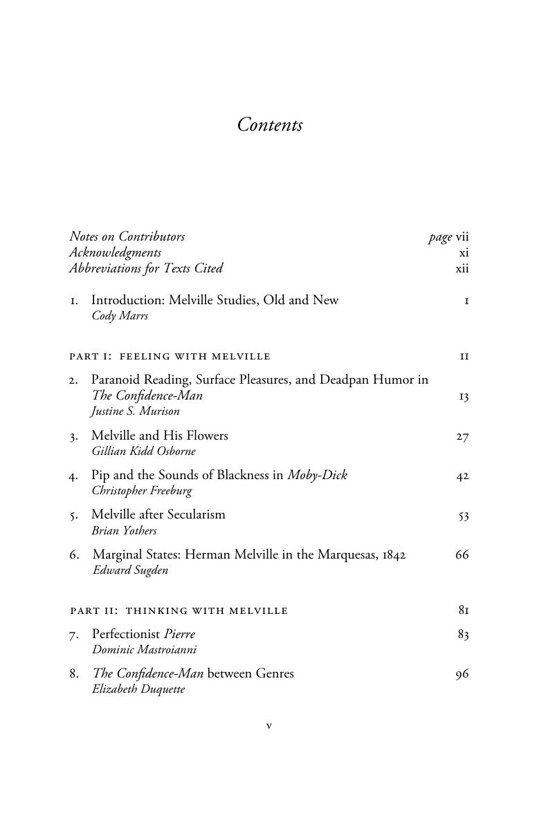 Contents - The New Melville Studies