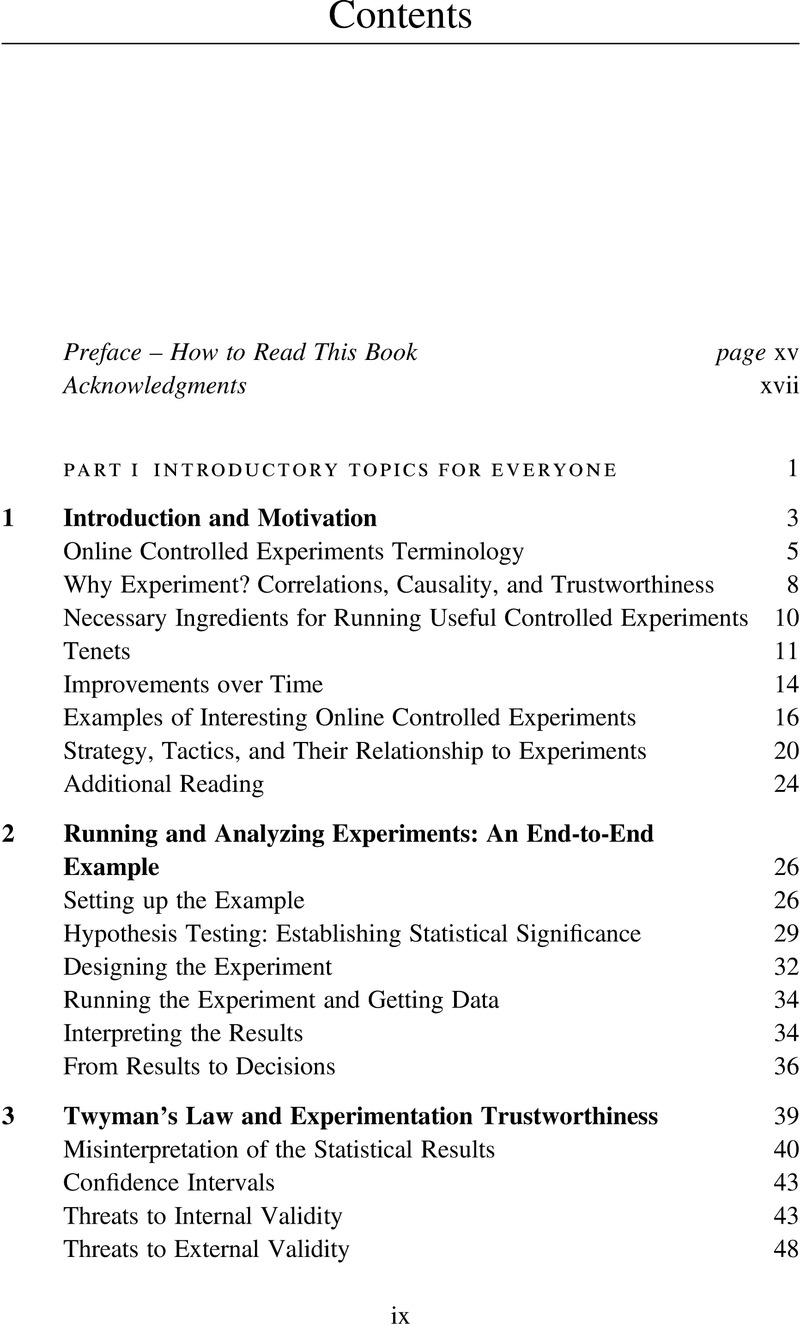 Contents - Trustworthy Online Controlled Experiments