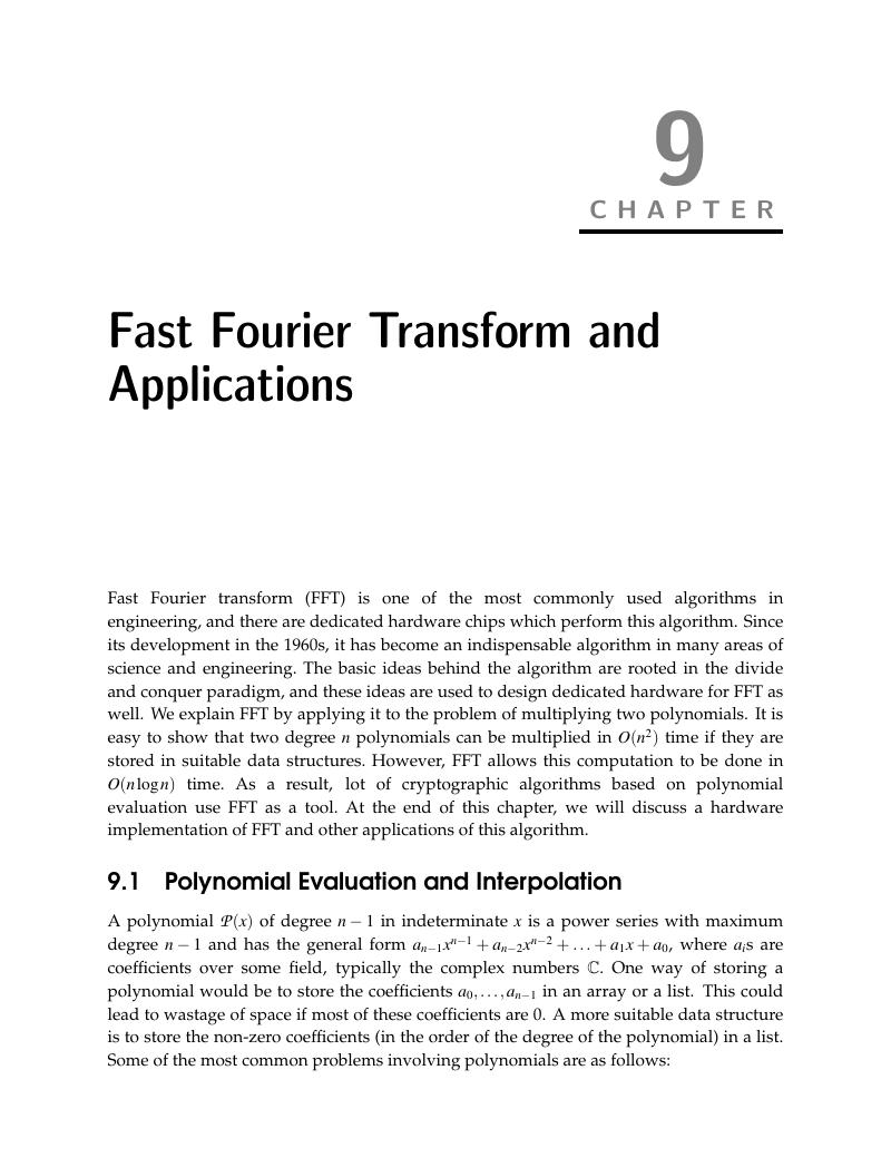 Fast Fourier Transform And Applications Chapter 9 Design And