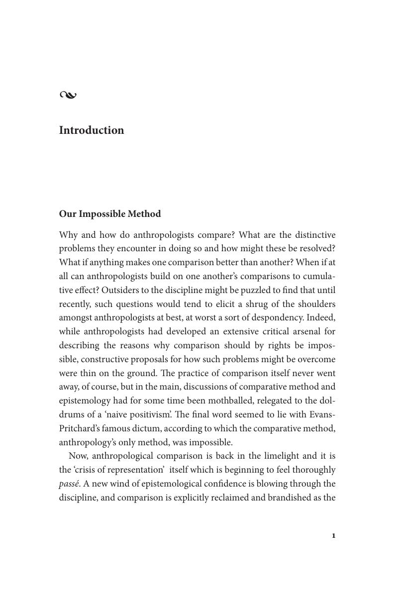 Introduction - Comparison In Anthropology