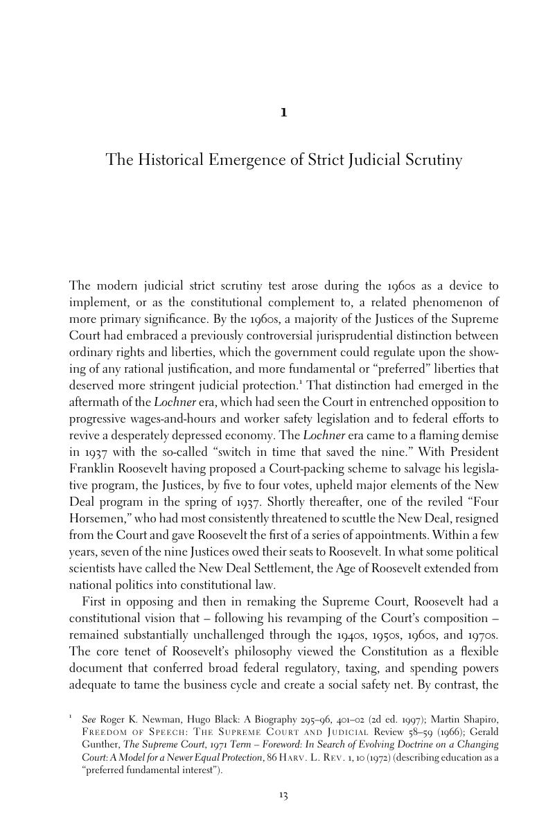 The Historical Emergence of Strict Judicial Scrutiny (Chapter 1) - The ...