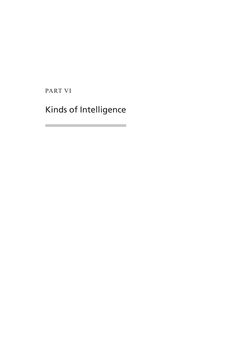 Kinds Of Intelligence (Part VI) - The Cambridge Handbook Of Intelligence