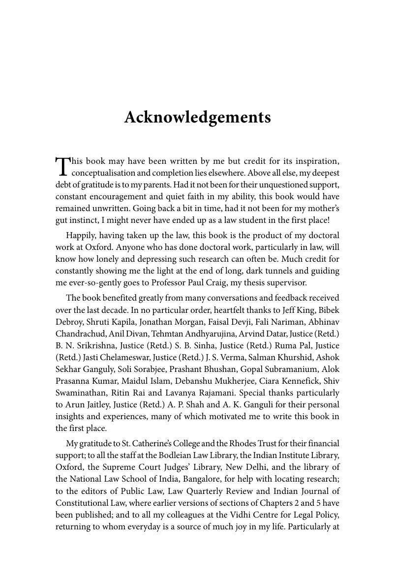 Acknowledgements - Independence and Accountability of the Higher Indian ...