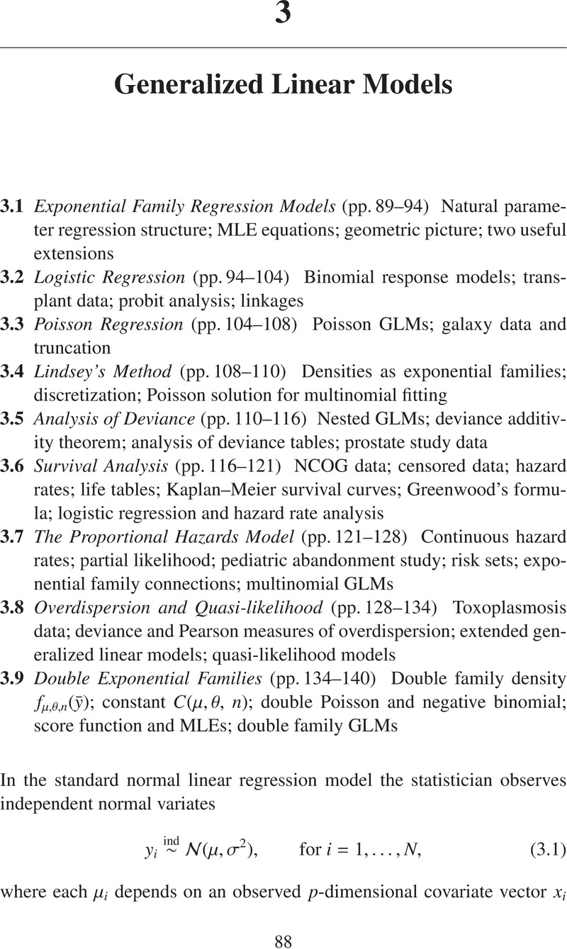 Generalized Linear Models (Chapter 3) - Exponential Families in Theory ...