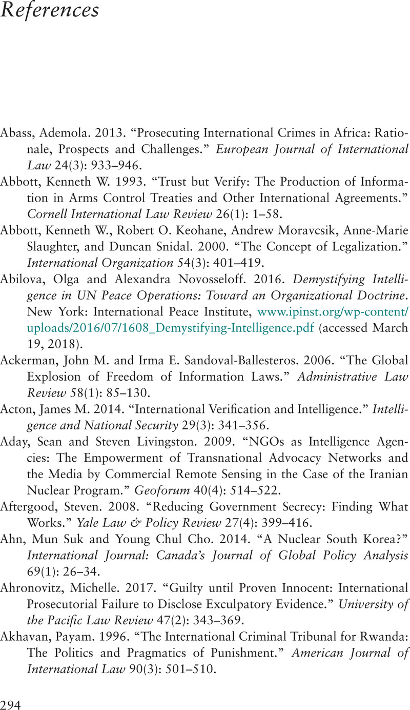 References Secrets in Global Governance